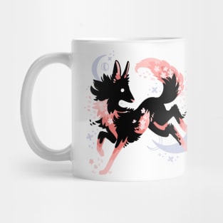 Cherry Blossom Wolf Drawing Mug